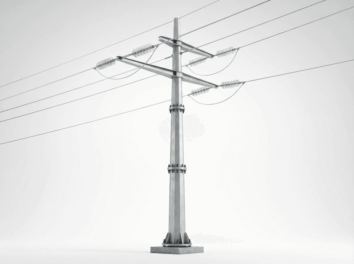30m 110kV Tapered Monopole Transmission - Urban Steel Tubular Pole deployed in an international application environment