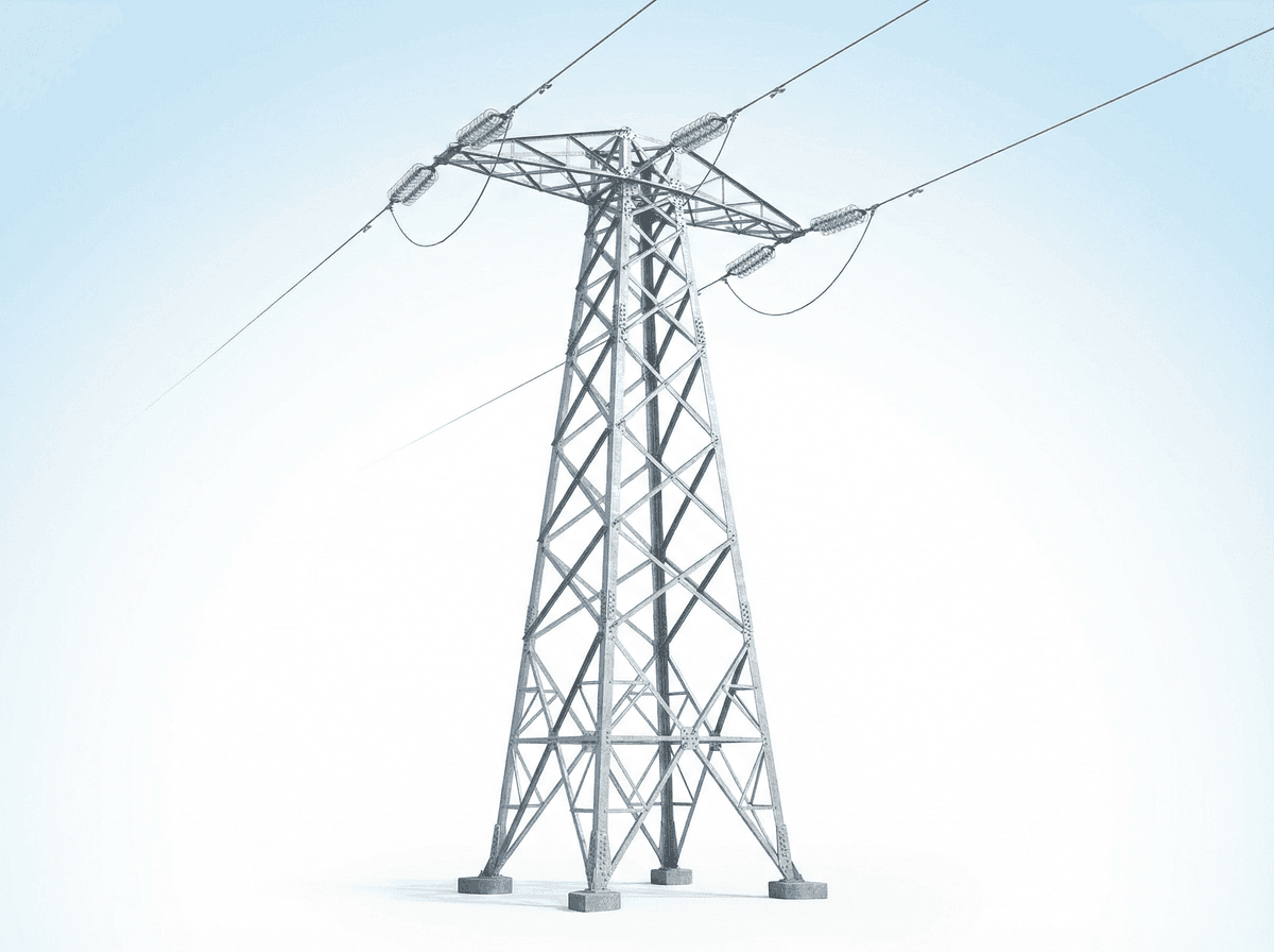 35m 66kV Single Circuit Lattice Tower - Tangent Steel Structure deployed in an international application environment