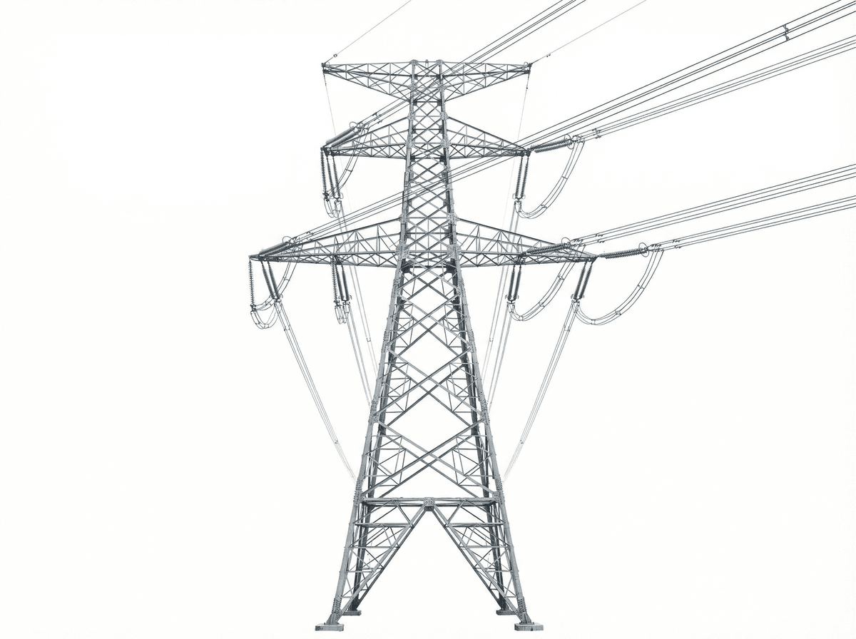 60m 500kV UHV Double-Circuit Steel Lattice Tangent Tower — Quad Bundle ACSR-630 deployed in an international application environment