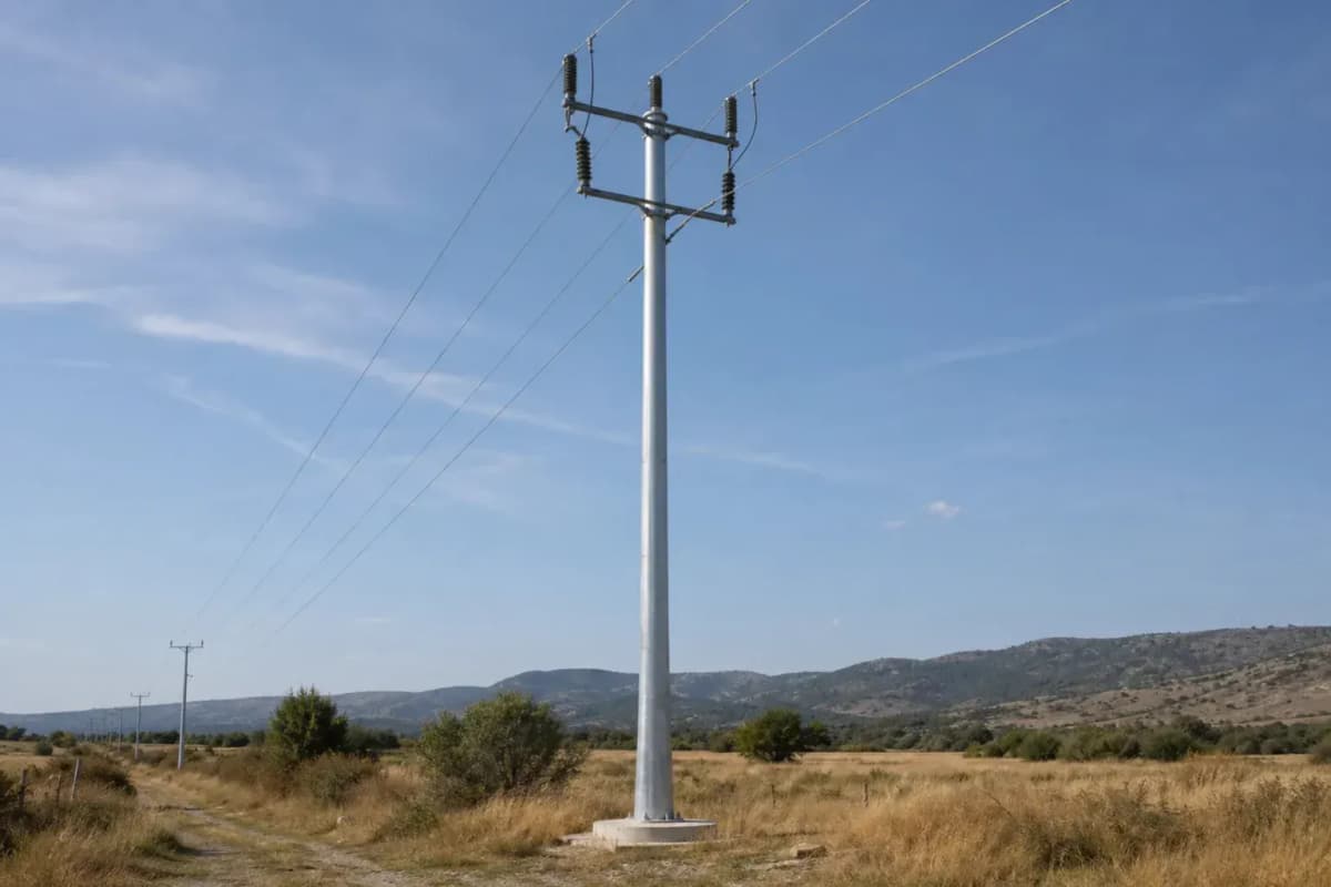 12m 10kV Round Tubular Tangent Tower Slip-Joint deployed in an international application environment