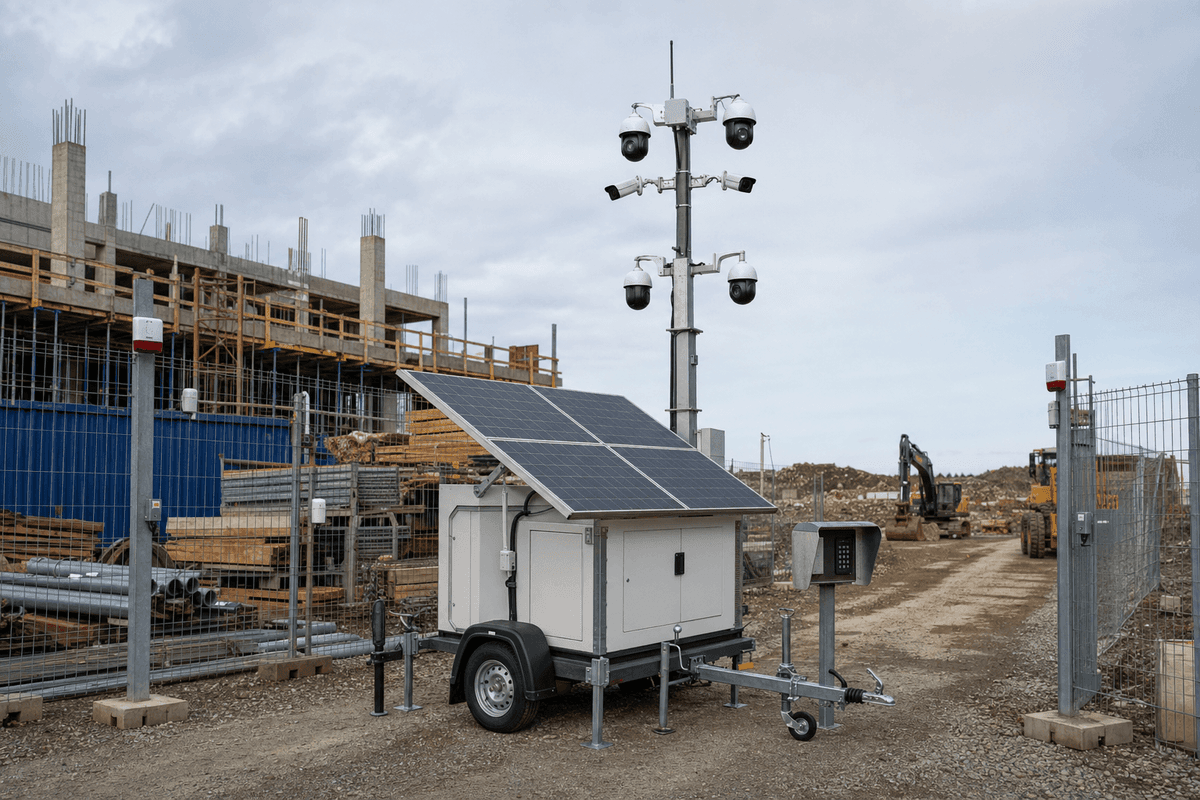 Construction Site Mobile 16-Zone - Off-Grid Security System deployed in an international application environment