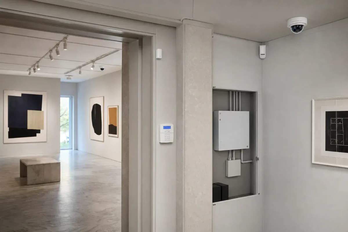 Museum Gallery 8-Zone Grid - 4-Camera Security System deployed in an international application environment