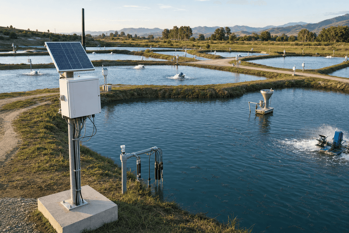 Aquaculture + Fish Farm Smart Agriculture IoT Monitoring System - 10 ha 4G Water Quality Control deployed in an international application environment