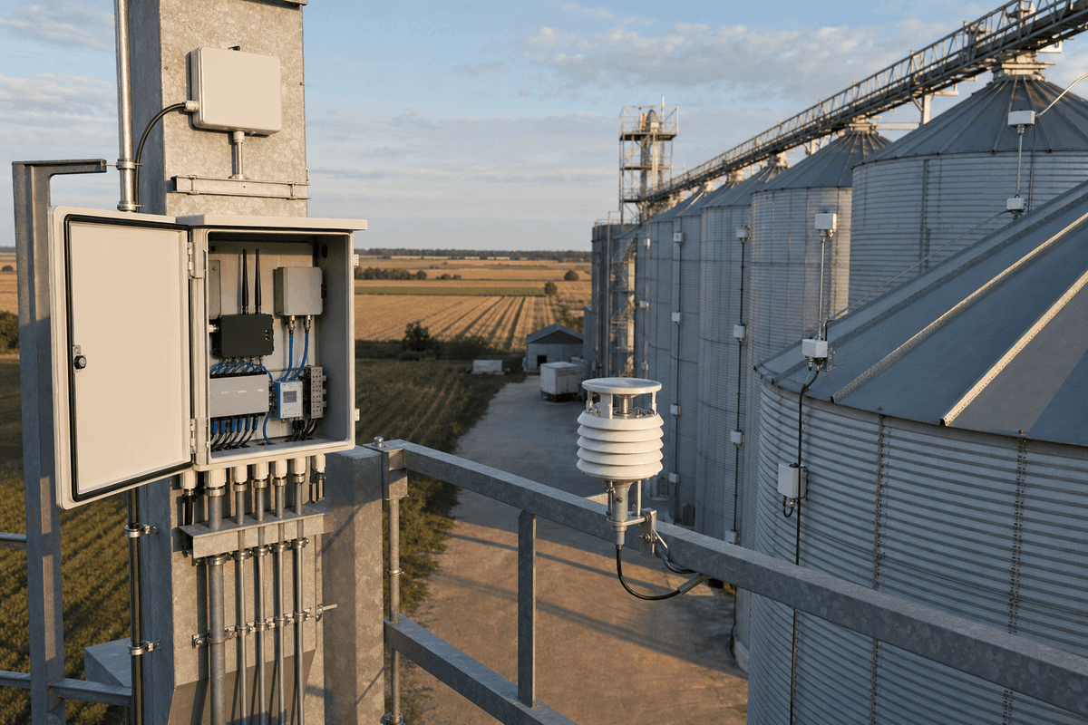 Grain Storage Monitoring Full - Comprehensive 6-Parameter IoT Silo Management System deployed in an international application environment