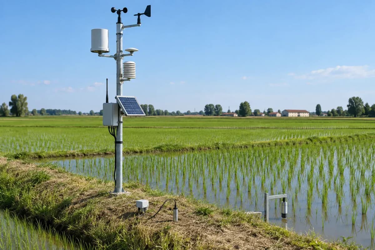 Rice Paddy Smart Irrigation 57ha - LoRaWAN Solar Monitoring deployed in an international application environment