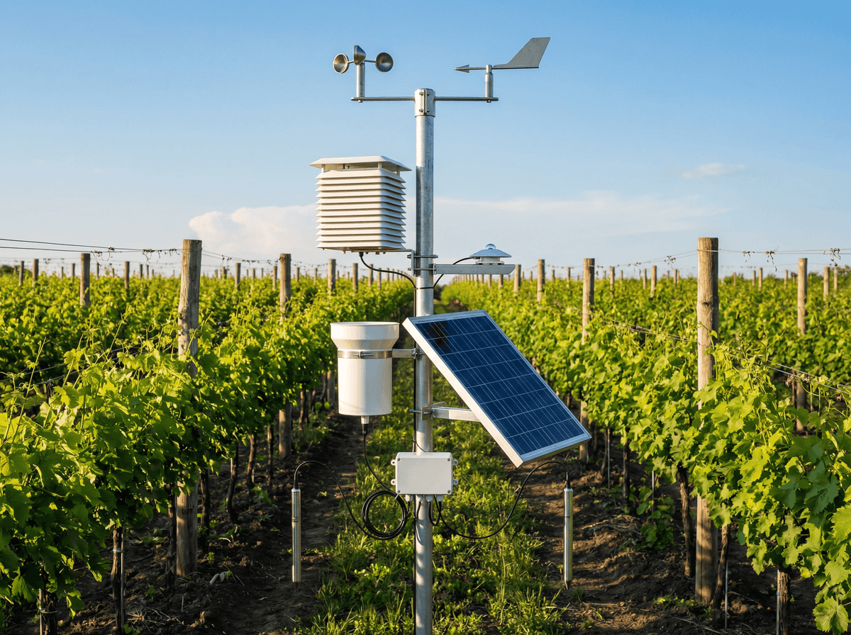 Vineyard Precision 50ha - AI-Powered Smart Agriculture IoT Monitoring System deployed in an international application environment