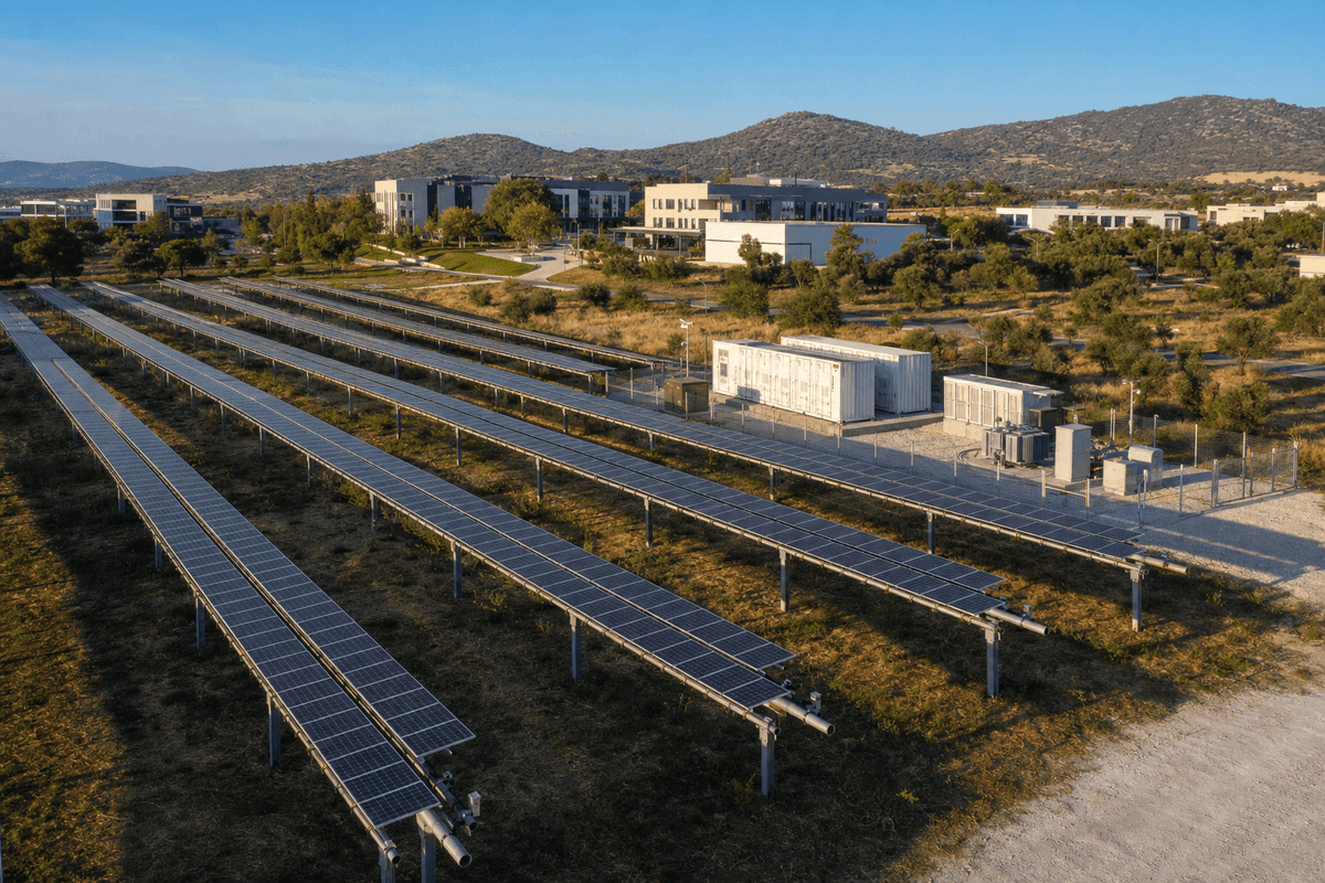 1MW+2MWh Campus Microgrid - Bifacial Tracker Solar PV deployed in an international application environment