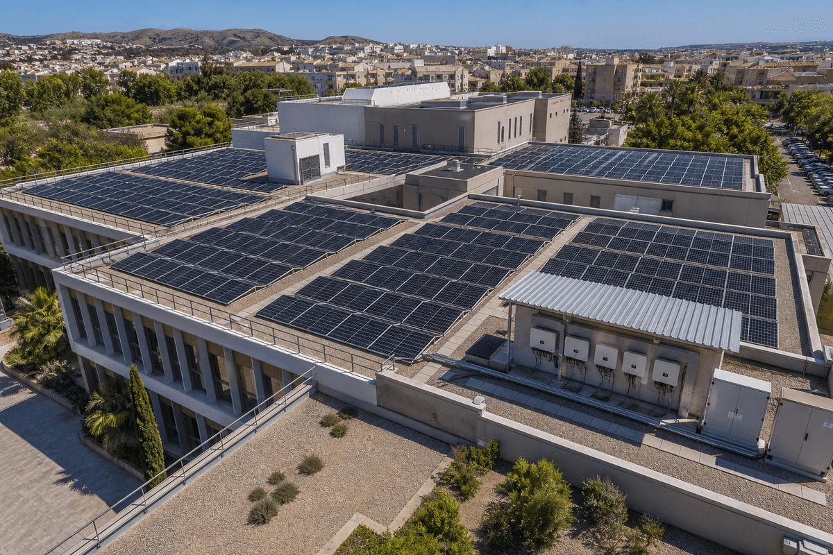 200kW 학교·병원 옥상 태양광 PV 시스템 - 단결정 TOPCon 고정형 배열