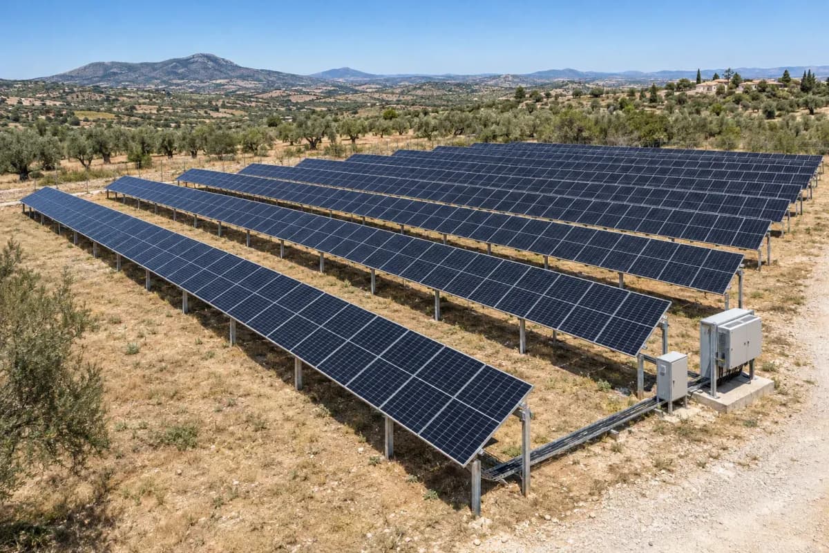 320kW 地上設置型ヘテロ接合固定架台式・20°両面受光太陽光発電システム