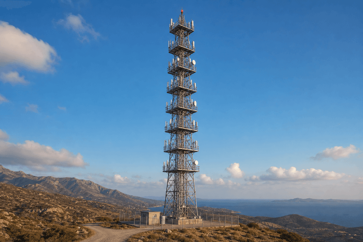 120m Heavy-Duty Lattice Broadcast Tower with Integrated Elevator - 30-Antenna Capacity, 55 m/s Wind Rated deployed in an international application environment