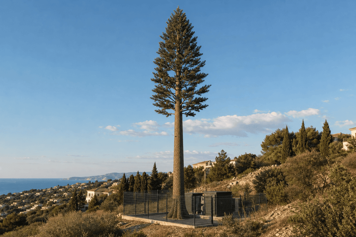 25m FRP Antenna-Integrated Pole - Urban Stealth Series deployed in an international application environment