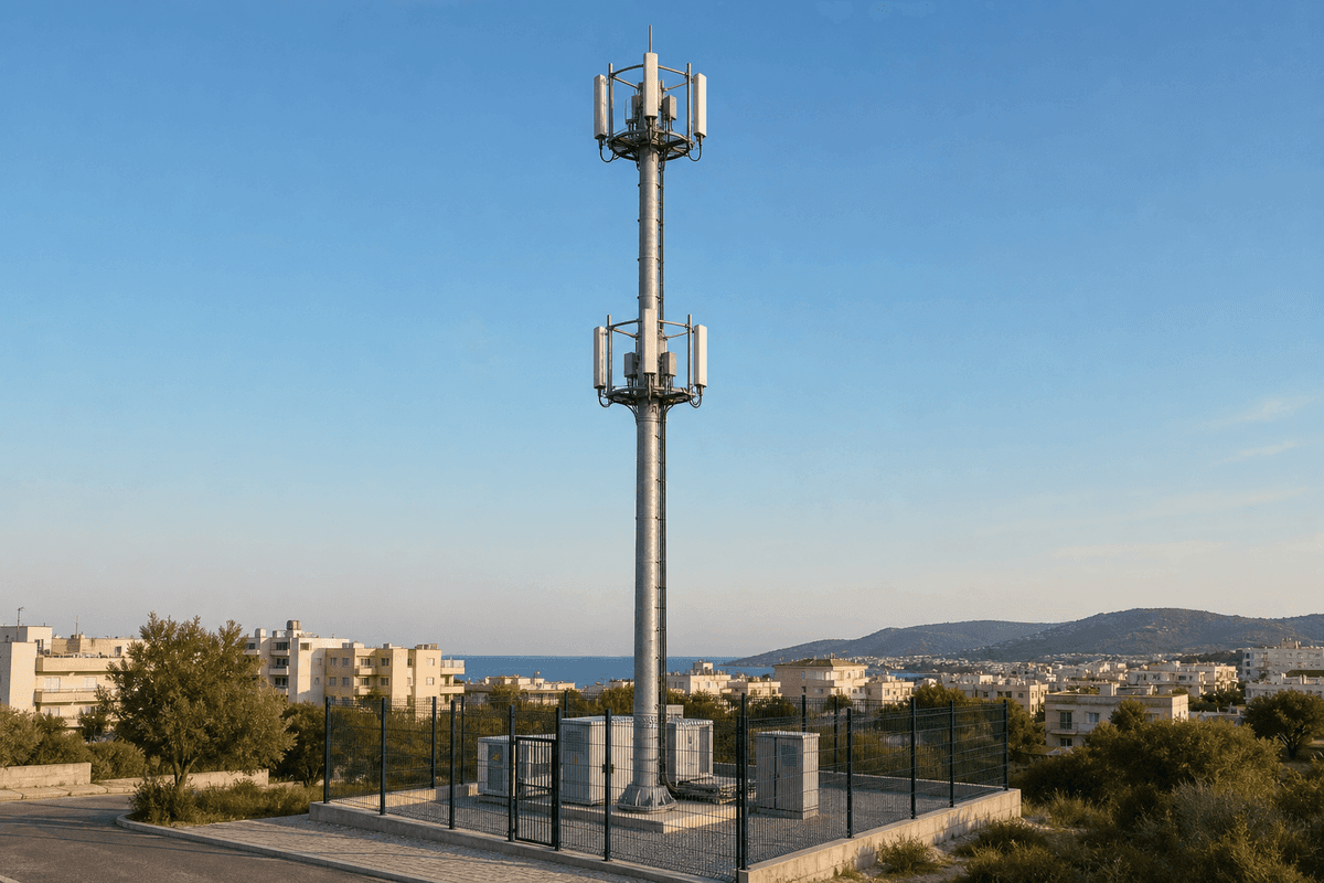25m Monopole Urban 4G/5G - Compact High-Capacity Tower deployed in an international application environment