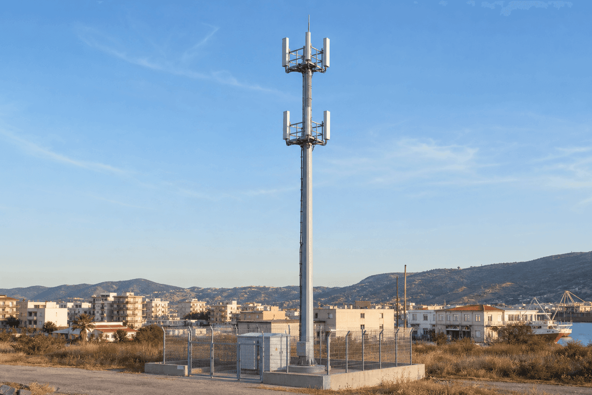 25m Monopole Urban 4G/5G Telecom Tower - Compact Steel Infrastructure for 5G Densification deployed in an international application environment