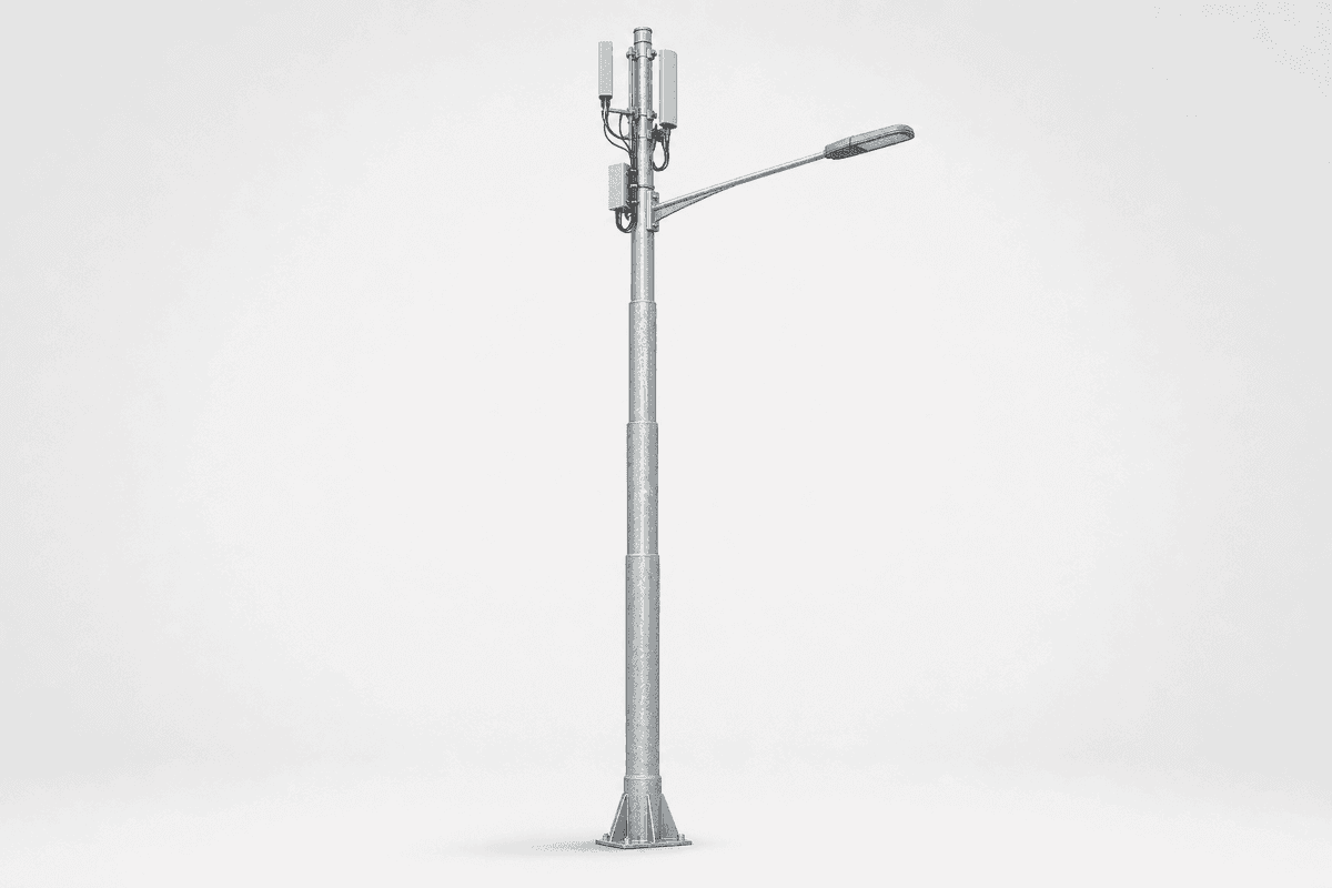 Poste combinado de farola con microcelda 6m - poste inteligente 5G de 35 m/s