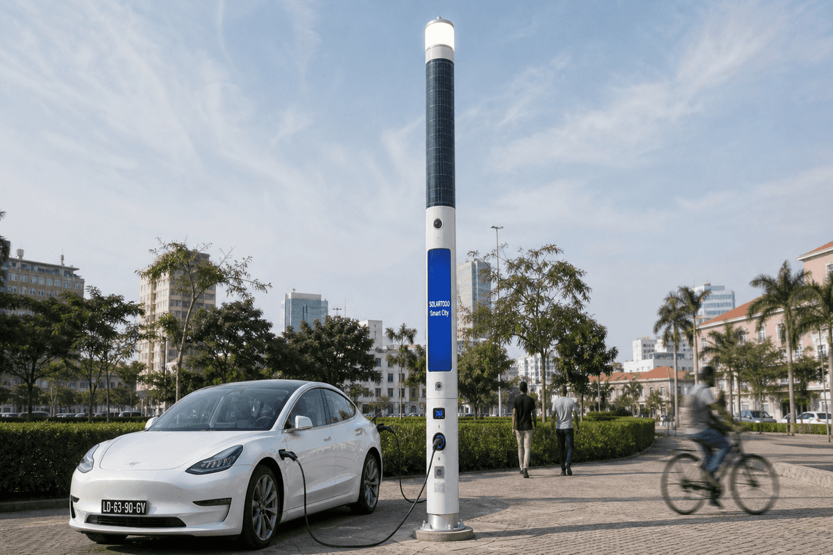 Adaptation des lampadaires intelligents à l’air salin de Luanda : configuration cylindrique affleurante Ø315mm de 183 unités