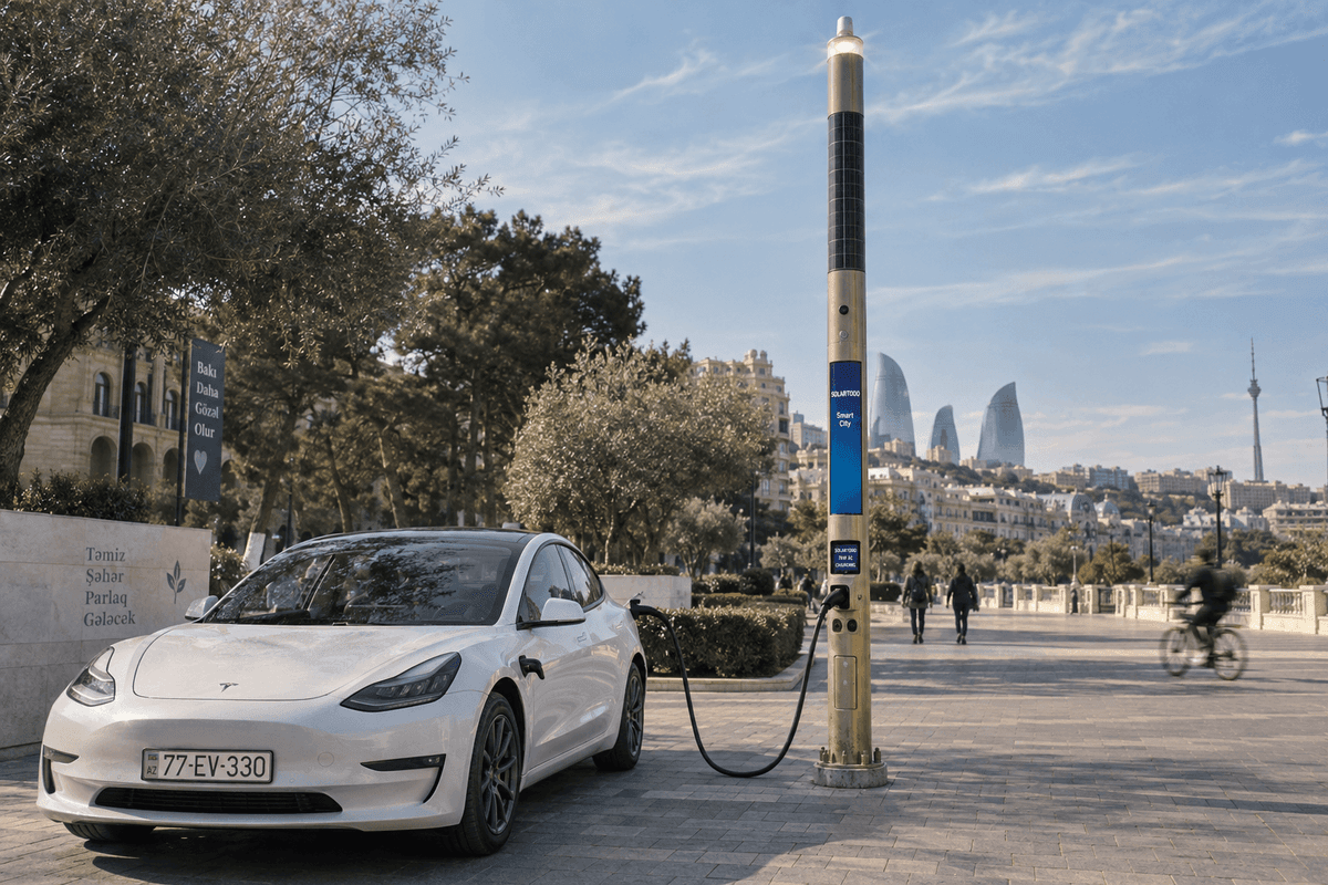 Baku 염분 공기 Boulevard 회랑: 매끈한 원통형 폴을 위한 Smart Streetlight 기술 적합성
