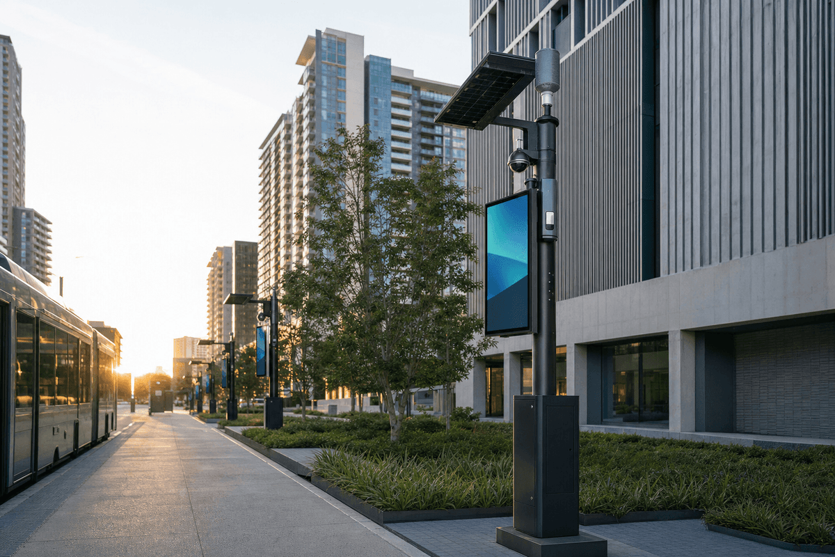 Цифровые вывески на smart pole и общественный Wi-Fi:…