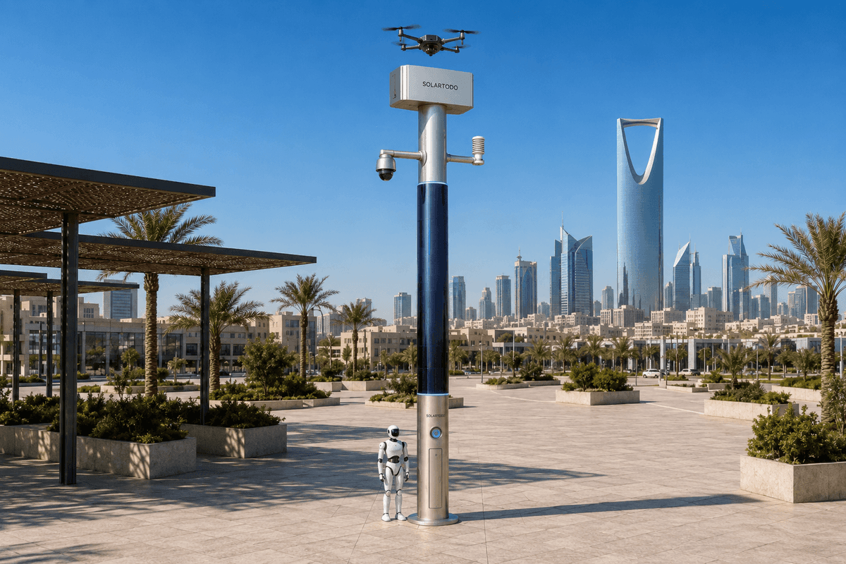 ドバイCBD夜間対応調達ケース：SOLARTODO Sentinel Sky Hub