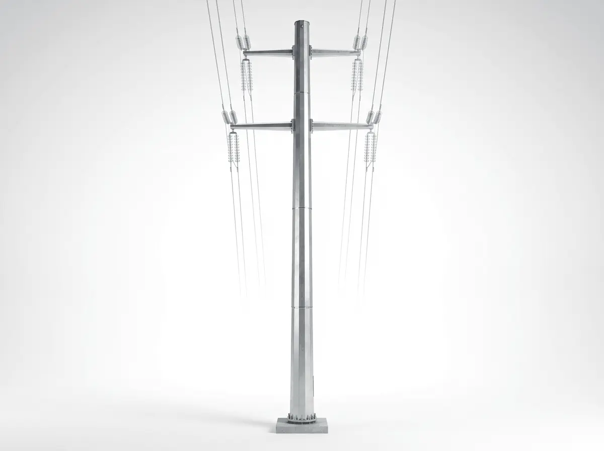 25m 66kV 八角形 ダブル回路 ポール スリップジョイント - 都市部向け 配電用 スチール単柱 deployed in an international application environment