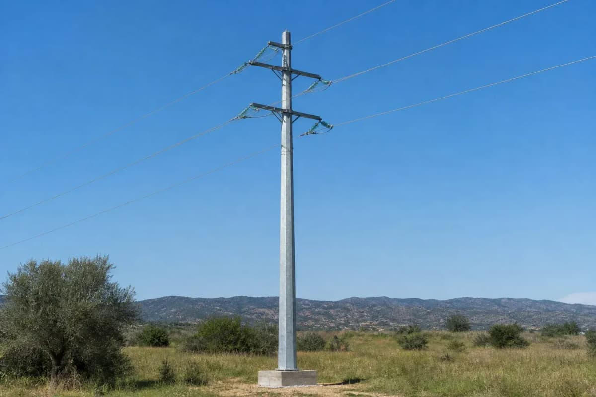 12m 10kV Octagonal Distribution Slip-Joint - Urban Steel Monopole deployed in an international application environment