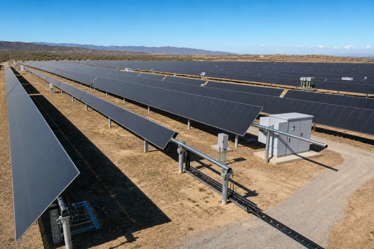 10MW Utility Scale Thin-Film CdTe 1-axis Tracker - 9.957 MWp Utility PV Plant deployed in an international application environment