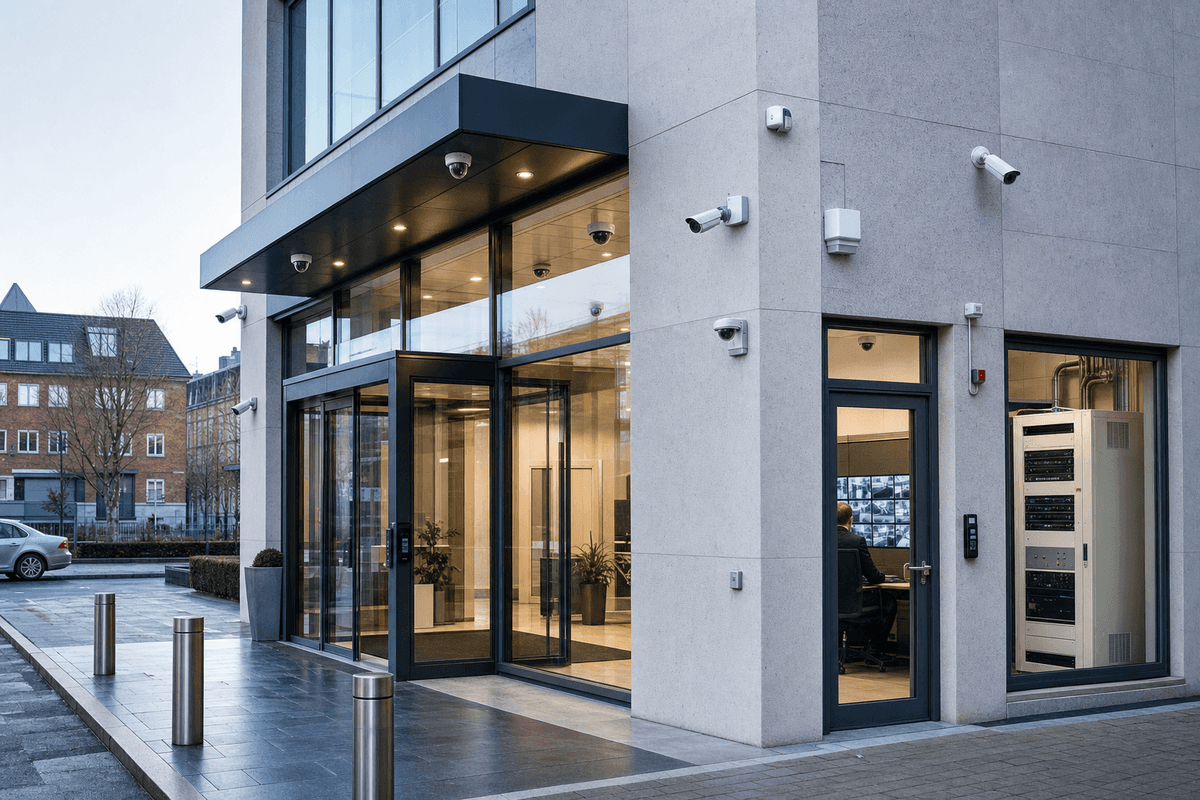 Bank Branch 32-Zone High-Security - 16 Cameras deployed in an international application environment