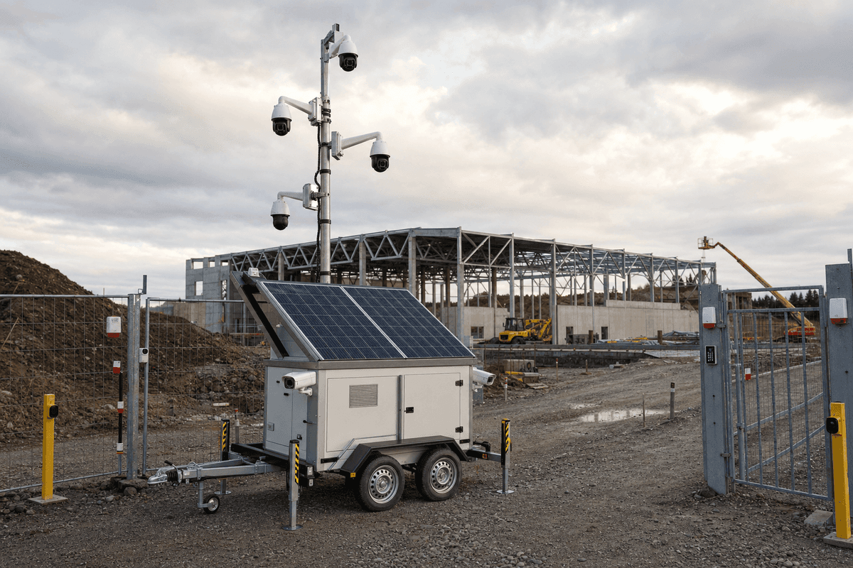 Construction Site Mobile 16-Zone - Autonomous Off-Grid Security deployed in an international application environment