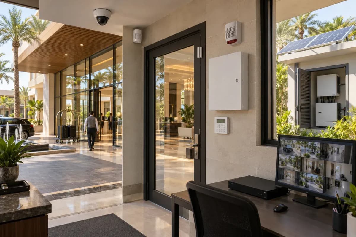 Hotel Resort 16-Zone Hybrid Advanced - 72-Hour Solar Hybrid Security deployed in an international application environment