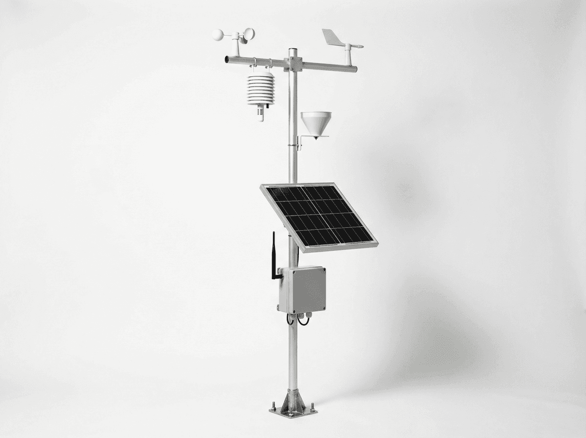 Basic Weather Station 10ha - Solar-Powered LoRaWAN Agricultural IoT Monitor deployed in an international application environment
