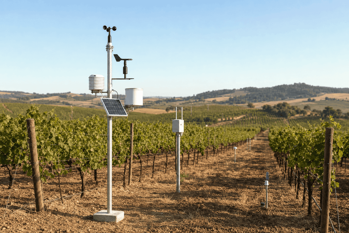 Basic Weather Station 10ha - 9-Sensor LoRaWAN Field Monitoring deployed in an international application environment