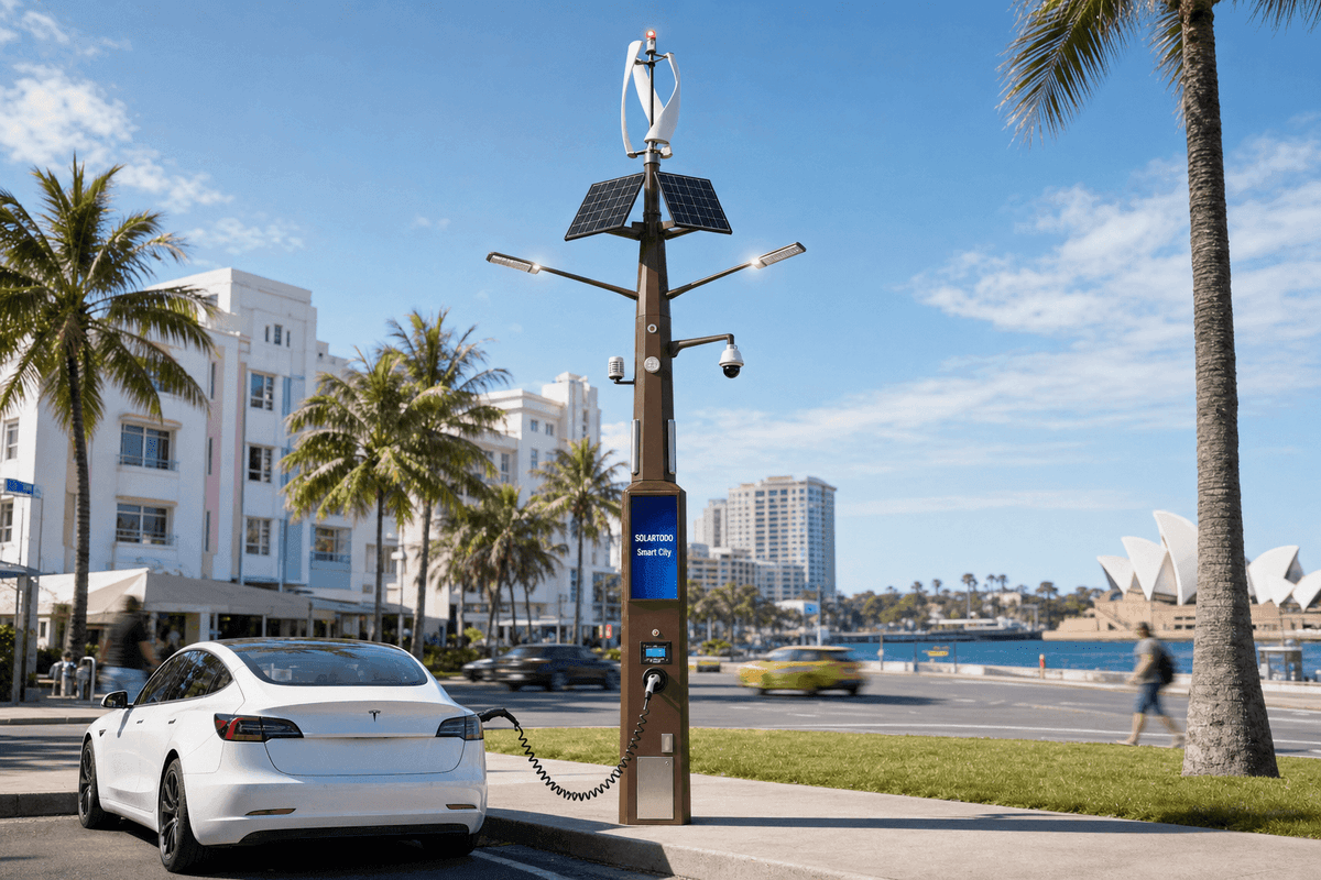 9m Wind-Solar Hybrid Smart Pole - Industrial Port 10-in-1 Infrastructure