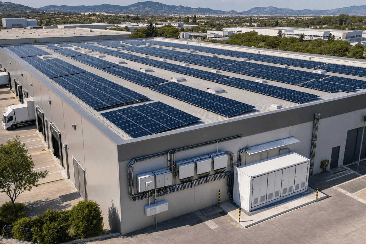 100kW + 200kWh Commercial Solar+Storage System - Energy Independence Solution deployed in an international application environment