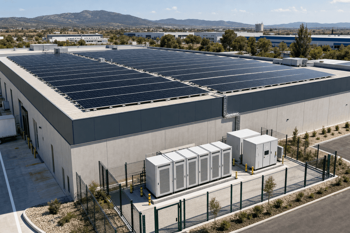 100kW + 200kWh Commercial Solar+Storage System - N-Type TOPCon with LFP Battery deployed in an international application environment