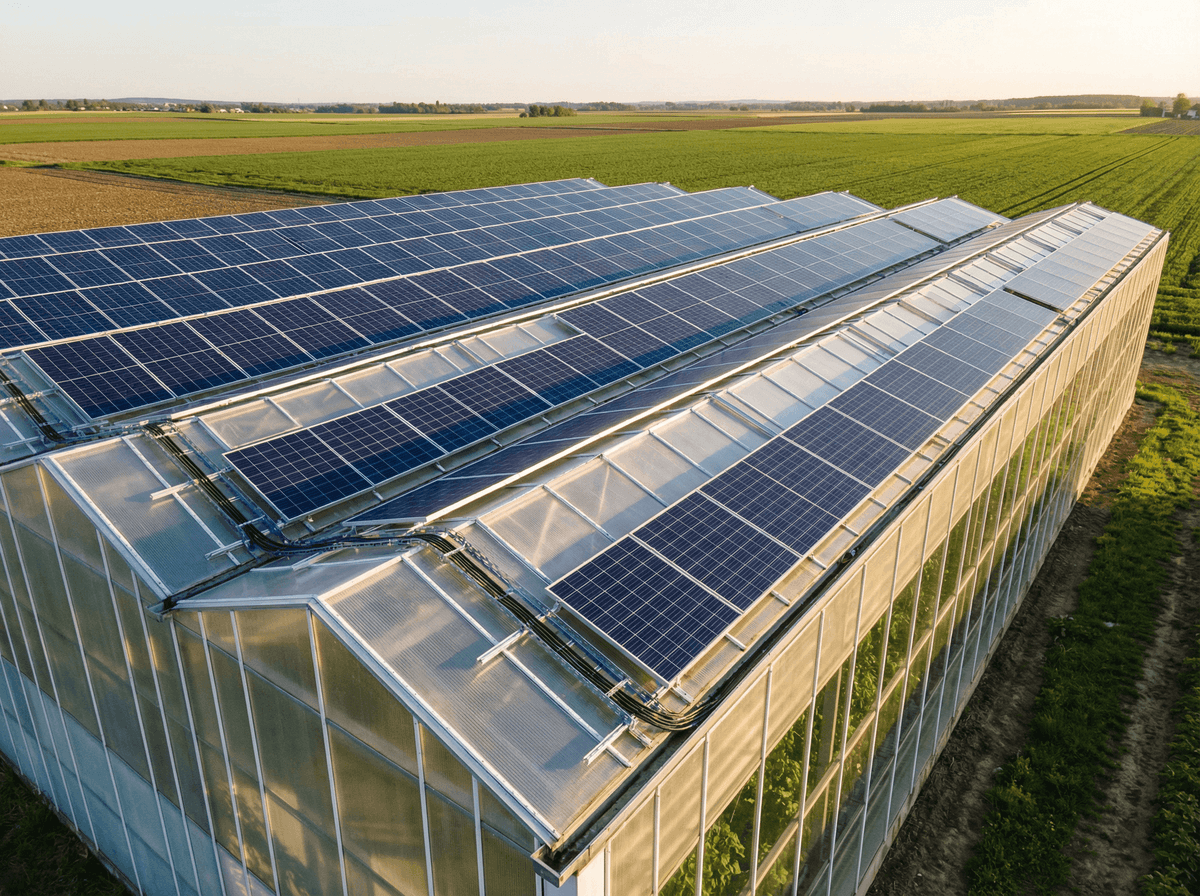 50kW Système PV Bifacial Fixe sur Toit de Serre Agricole deployed in an international application environment