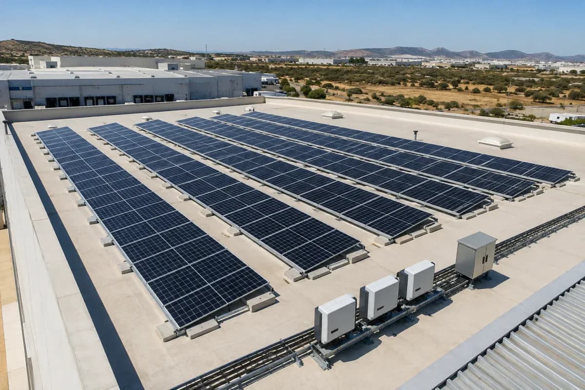 78kW Commercial Rooftop HJT Fixed - High-Efficiency PV System deployed in an international application environment