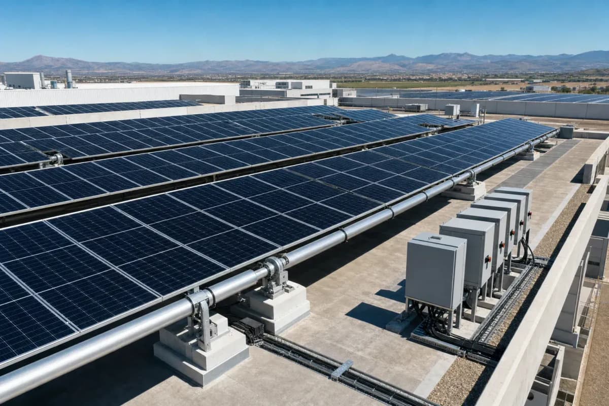 811kW Industrial Roof HJT 1-axis Tracker - High-Yield Commercial PV deployed in an international application environment