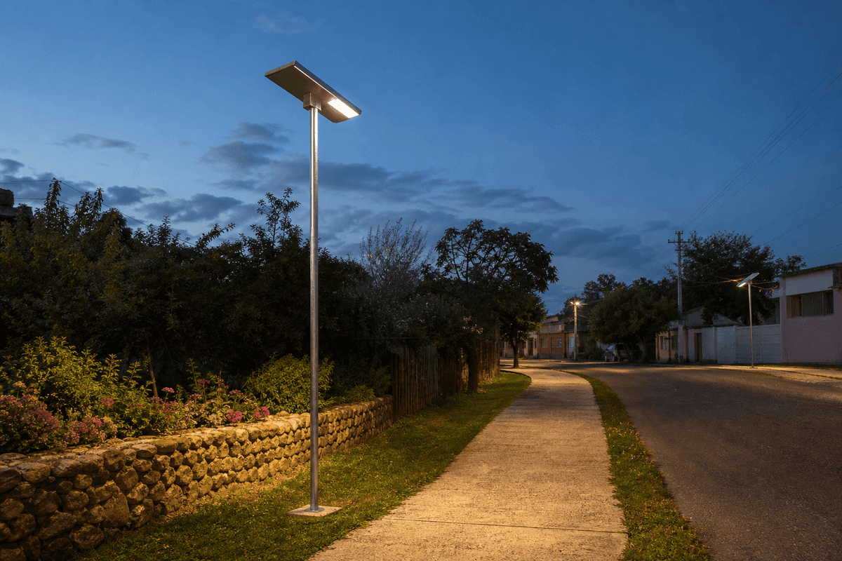 35W All-in-One Solar Street Light - High-Efficiency Community Illumination deployed in an international application environment