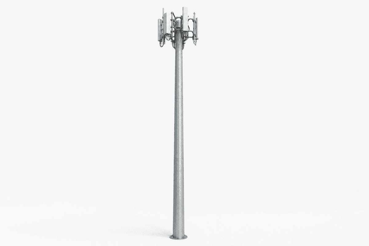 35m 単柱都市型マルチキャリア5G スリップジョイント - 3プラットフォーム鋼塔