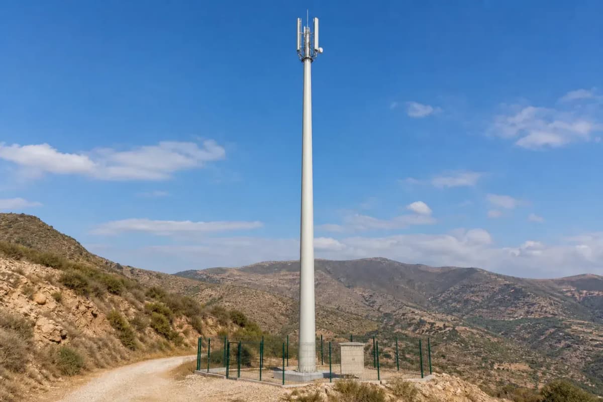 26m FRP Pole Rural Flanged - 41 m/s Rural Telecom Support deployed in an international application environment