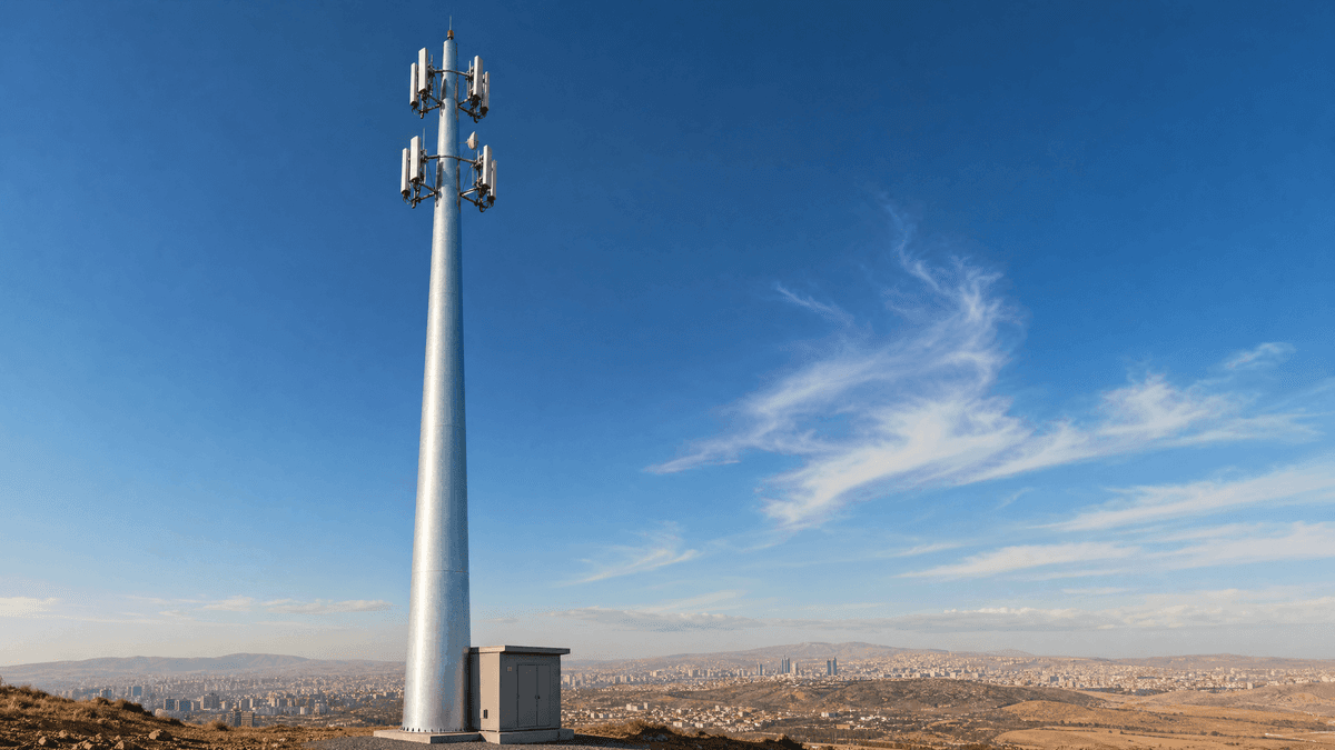 Маркетинговый анализ телекоммуникационной башни Ankara Telecom: руководство по конфигурации мачты-одиночки 40m для макро-покрытия и микроволновой магистральной связи