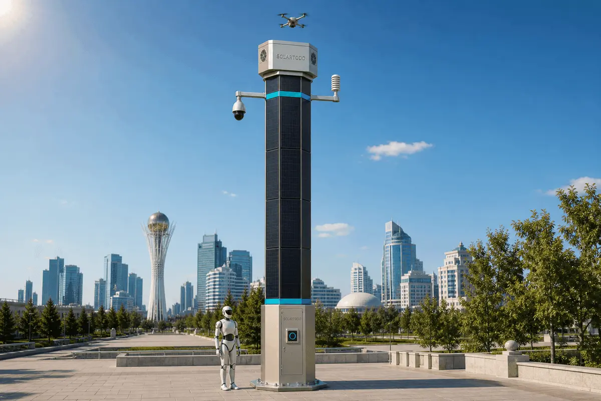 Análisis del mercado de postes de IA urbana SOLARTODO Sentinel en Astana: guía de configuración edge off-grid de 73 nodos