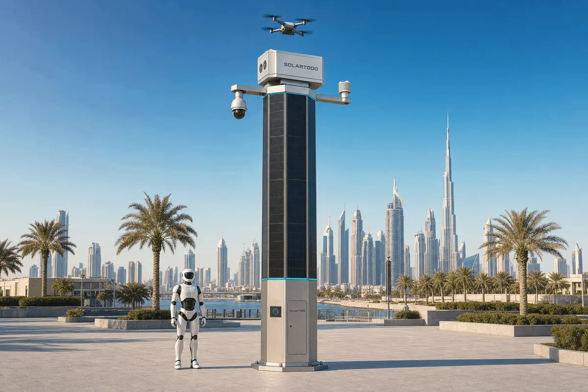 Анализ рынка Dubai SOLARTODO Sentinel City AI Pole: руководство по 23-узловой автономной периферийной конфигурации