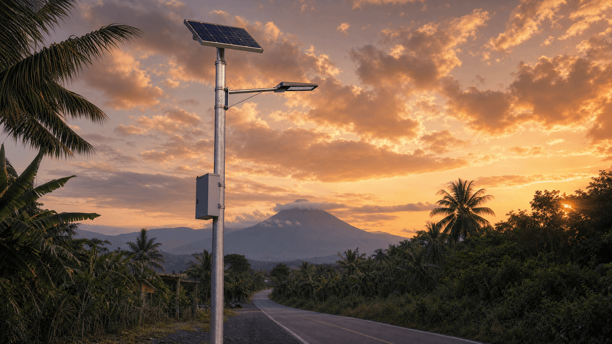 Análisis de mercado de luminaria solar de calle para la Ciudad de Guatemala (tipo dividido): guía de configuración de 122 unidades en configuración de 9m para carreteras de 10m