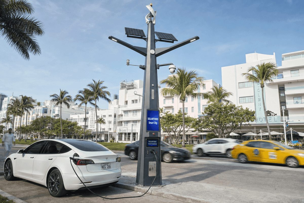 라호르 Smart Streetlight 시장 분석: 168기 하이브리드 9m 다기능 폴 구성