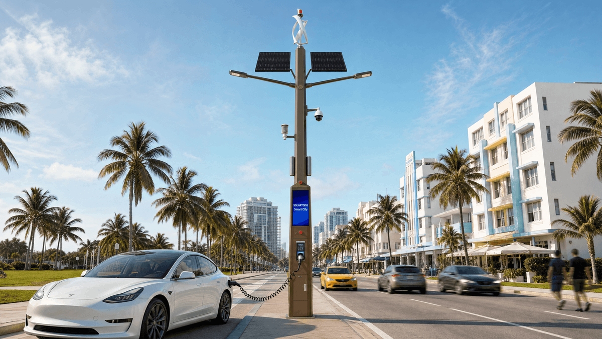 マナマスマート街路灯市場分析:都市回廊向け11mハイブリッドEV充電ポール構成ガイド