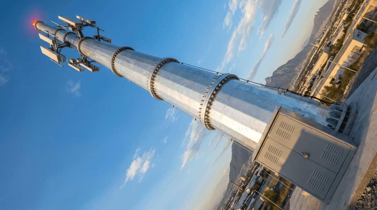 Déploiement de tour de télécommunications à Monterrey, Mexique : 12×45m de monopôles en acier pour des antennes 6 panneaux et 2 antennes micro-ondes