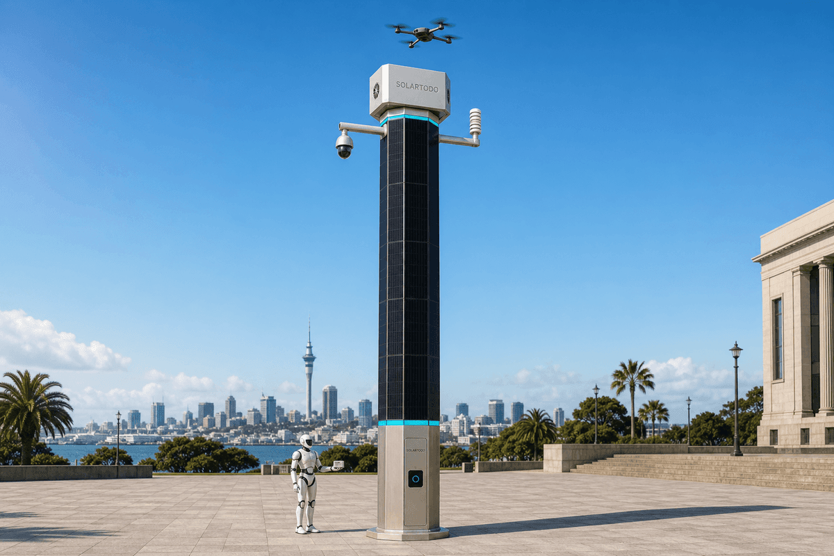 オークランド沿岸部の洪水・塩害回廊:SOLARTODO Sentinel City AI Pole 20ノード構成ガイド
