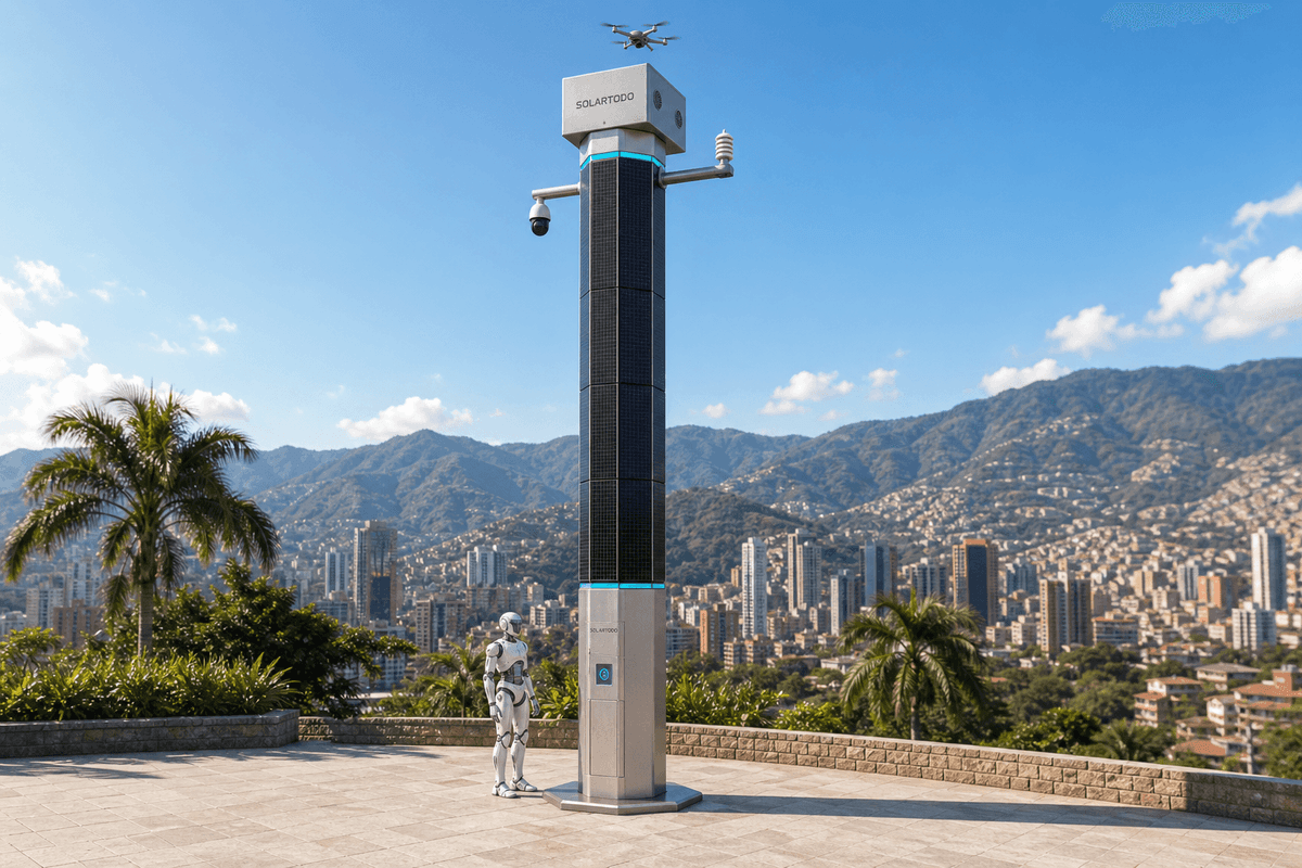 تدفق الهواء في وادي Medellín وأمن ممرات التلال: دليل تكوين 77 عقدة لـ SOLARTODO Sentinel City AI Pole