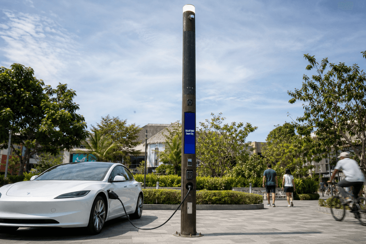 Corredores Turísticos de Ar Salino em Bali: Guia de Configuração de Smart Streetlight Embutida Ø200mm