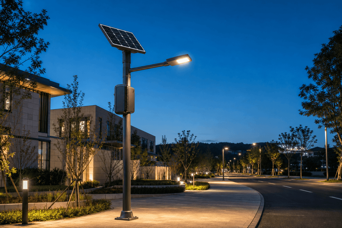 مصباح شارع شمسي ببطارية LiFePO4 | SOLARTODO